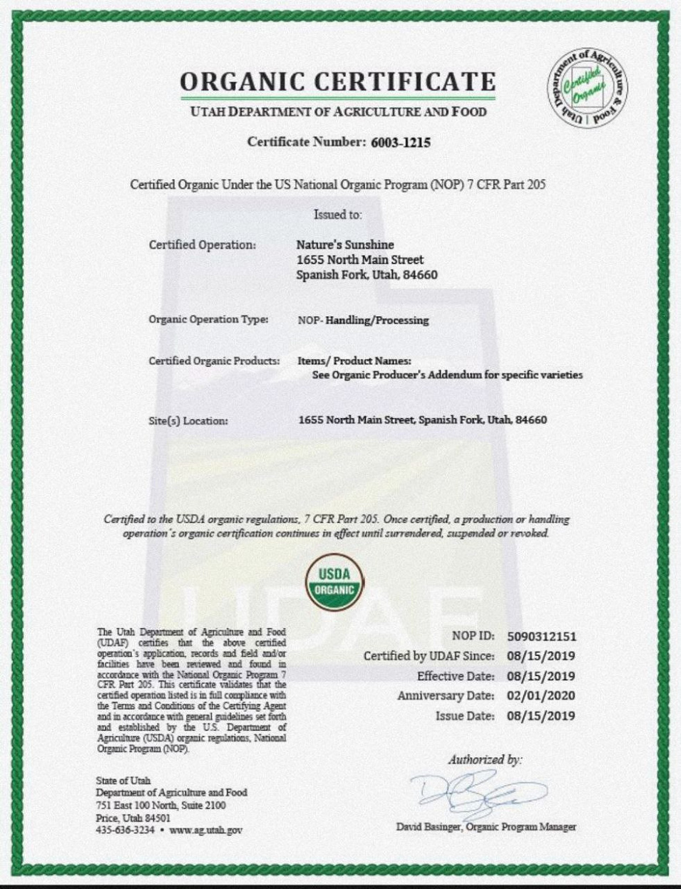certificate