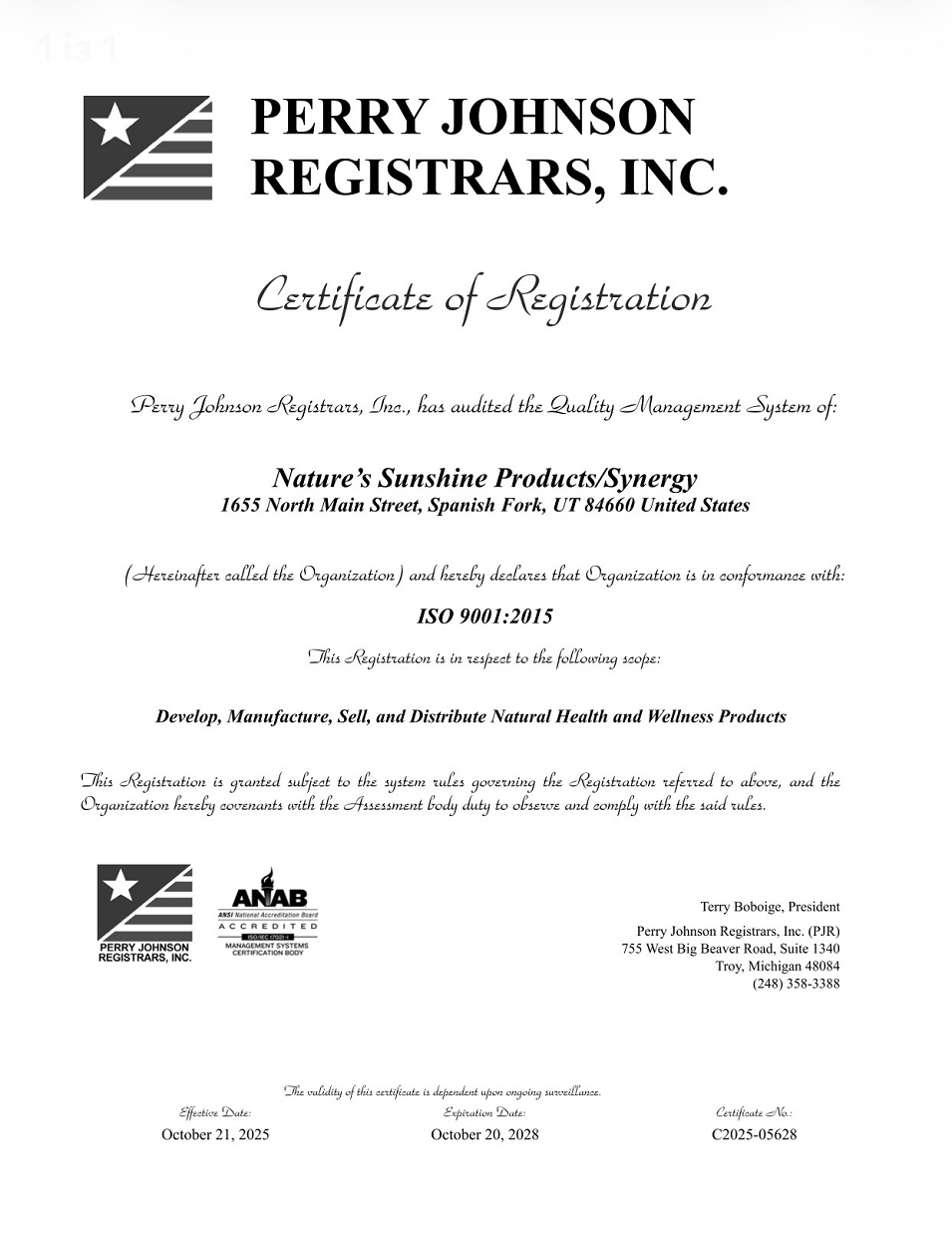 certificate