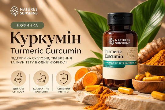 Новинка Nature’s Sunshine — Куркумін NSP: склад, властивості та особливості формули